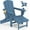Blue, variant on KINGYES Folding Adjustable Adirondack Chair with Retractable Ottoman & 2 Cup Holders for Patio Garden, Grey
