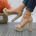thumbnail image 5 of COM STAR Women’s Platform Block Heel Sandals Ankle Strap Open Toe High Heel Sandals Fashion Chunky Heel Dress Sandals for Party, Wedding, Evening and Summer Wear, 5 of 8