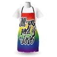 thumbnail image 3 of All You Need Is Love Apron, Gay Pride Slogan with Hand-written Lettering on Rainbow Spectrum Flag, Unisex Kitchen Bib with Adjustable Neck for Cooking Gardening, Adult Size, Multicolor, by Ambesonne, 3 of 4