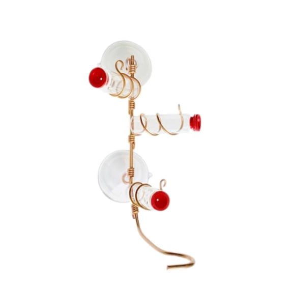XIBUFE Hummingbird Feeder for Window, Transparent Bird Feeder with Strong Suction Cups, Weather-Resistant Nectar Station for Patios, Balconies, and Gardens