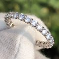 thumbnail image 3 of 1 1/2 Carat Ct VS Lab Grown Diamond Eternity U Band Wedding Ring Genuine Real Round Created in 14K White Gold for Women and Men Golds, 3 of 5
