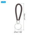 thumbnail image 2 of Braided Leather Keychain with Stainless Steel Key Ring, PU Woven Wristlet Lanyard, Dark Brown 3 Pack, 2 of 5