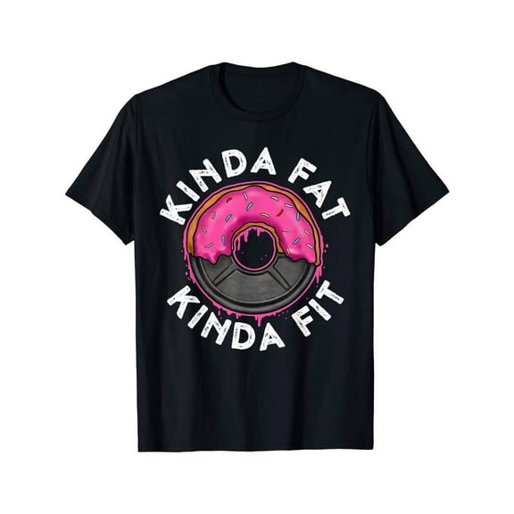 Summer t Shirts NEW! Gym Workout Kinda Fat Kinda Fit Funny Doughnut Gift T-Shirt
