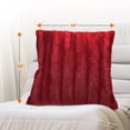 thumbnail image 4 of Cheer Collection Faux Fur Square Decorative Pillow 18x18, Maroon - (Set of 2), 4 of 7