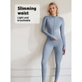 thumbnail image 3 of PISONIC Women's Long-Sleeve Sports Jacket and Pant Set for Gym Running, Tight-Fitting Butt-Lifting Pants for Cycling And Climbing Workout Attire, 3 of 10