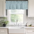 thumbnail image 2 of Sky Blue Rod Pocket Curtain Valance, Rustic Farmhouse Solid Color Farmhouse Window Valance for Living Room, Bedroom, Kitchen 42"W x 12"L, 2 of 8