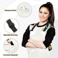 thumbnail image 2 of Off-white and White Stripes 5 Pcs Kitchen Set Heat Resistant Oven Mitts and Non-Slip Pot Holders with Adjustable Cooking Apron, 2 of 6
