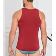 thumbnail image 5 of ANLIQI Men's Bamboo Rayon Undershirts Tank Tops Men Crew Neck Stretchy Tank Shirts 3 Pack (Lake Green/Blue/Wine Red, L), 5 of 6