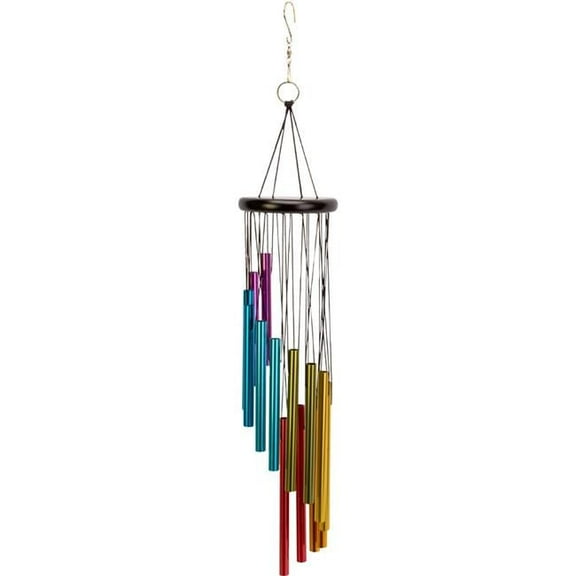Panacea Products 80106 25 in. Symphony Wind Chime with 14 Aluminum Tubes - Rainbow - Case of 36