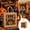 A002- Halloween Pearl Diamond Art Pattern, variant on Halloween Tote Bag Featuring Hand-Painted Pearl Diamond Art Design, Durable Jute Construction, and Sturdy Arched Handles for Trick Or Treating, Cute Tote Bag for Party Favors and