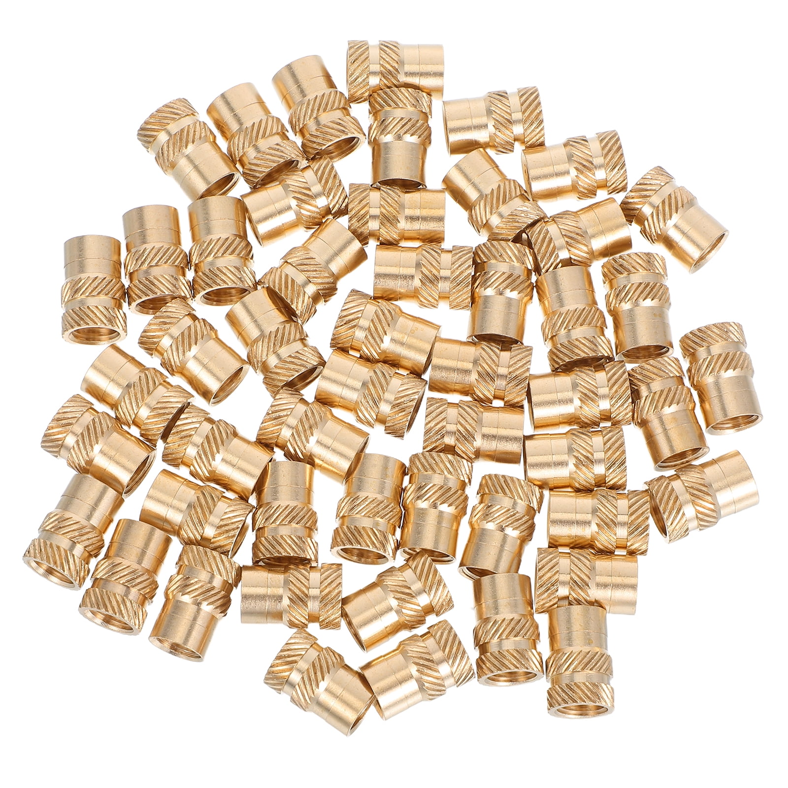 DEEPCRAFF Brass Knurled Threaded Inserts, Golden Nuts for Home and Projects, Secure and Fastening