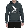 thumbnail image 2 of Wild Bobby, Unstoppable T Rex Funny, Pop Culture, Unisex Graphic Hoodie Sweatshirt, Charcoal, Medium, 2 of 4