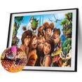 thumbnail image 2 of Cuadros Decorativos Kits de pintura de diamantes DIY de The Croods taladro redondo completo decoración de arte de pared para el hogar Likrtyny embutido en tela, 2 of 8