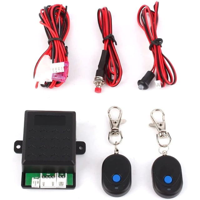 Sistema antirrobo inmovilizador de alarma de coche universal de 12 V + 2 mandos a distancia