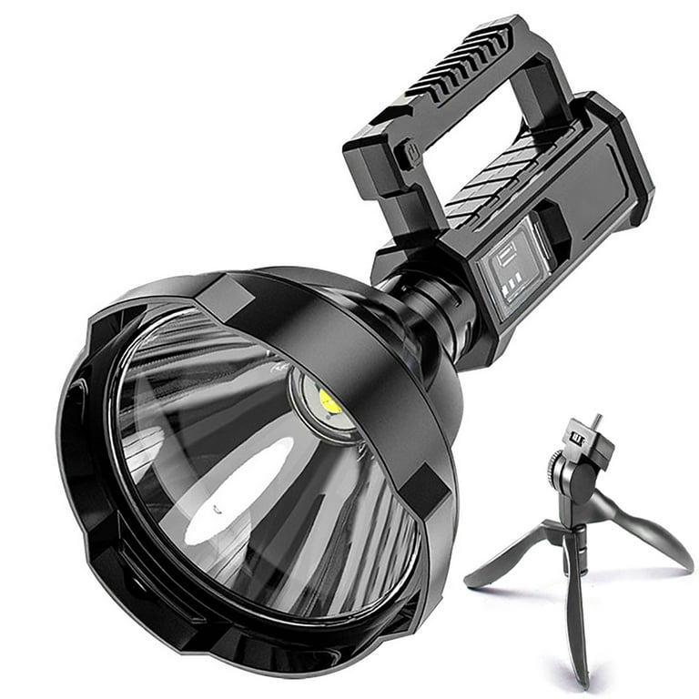 Get Rechargeable Flashlight With Tripod, 100,000 Lumens - Black