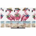 thumbnail image 2 of Indoor Elastic TV Cover for 32 Inch Flat Screen TVs,Summer Seaside Beach Flamingo Stretch TV Screen Protector Smart Television Protection Covers TVs Enclosure,Watercolor Shell Hat Bow, 2 of 9