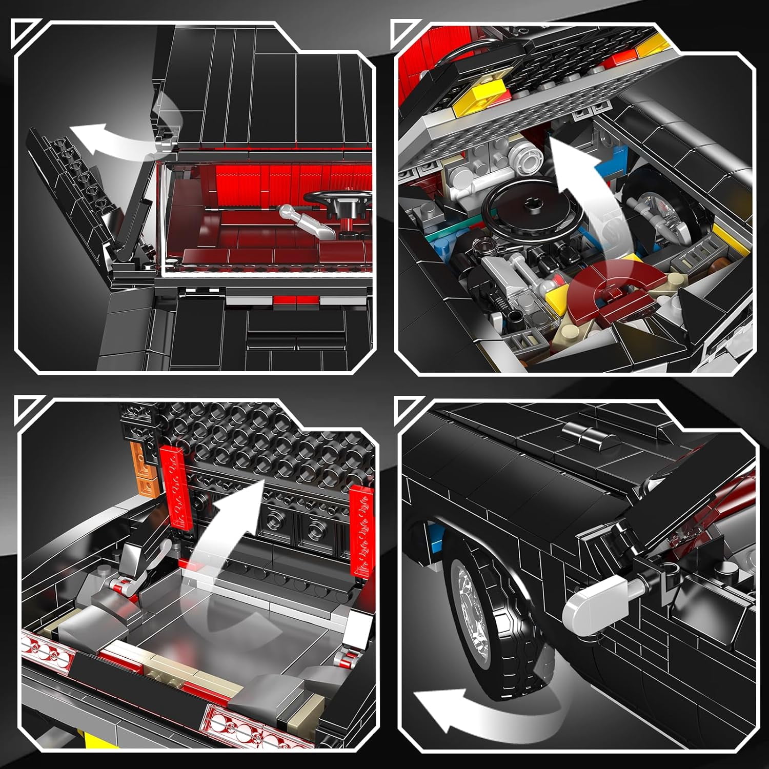 Car Model Kits, MOC Bricks Collectible Sportscar Building Blocks, Car Building Kits for Adult, Static Version 1563 PCS