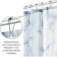 thumbnail image 4 of Decorative Marble Print Easy Care Fabric Shower Curtain with Reinforced Buttonholes for Bathroom Showers, Stalls, and Bathtubs, Machine Washable - 72" x 72" - Navy Blue, 4 of 6
