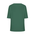 thumbnail image 4 of Fgnfyis Womens Tops Women's Basic V Neck Short Sleeve T Shirt Casual Comfortable Summer Top for Daily Wear with Jeans Print T Shirts for Women Green L, 4 of 4