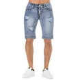 thumbnail image 2 of YUHAOTIN Jeans for Men Stretch Slim Men's Summer Ripped Personality Retro High Stretch Denim Pants, 2 of 4