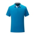 thumbnail image 2 of INSPIRE CHIC Mens Short Sleeve Contrast Color Summer Golf Formal Business Polo Shirts S Blue, 2 of 6