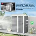 thumbnail image 6 of Outsunny Good Ventilation Steel Galvanized Steel Storage Sheds, 71.25 x 63.50 x 37.50 inches, Gray, 6 of 10