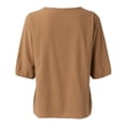 thumbnail image 4 of Clothing 2025 Womens Casual Short Sleeve Button Down Shirts Summer Plain Top Blouses with Pockets Womens Short Sleeve Button Down Shirts Official Collar Blouse Basic Simple Dress Shirt, 4 of 5