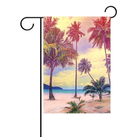 POPCreation Paradise Nature Palm Tree Garden Flag Sea Beach Outdoor Flag Home Party 12x18 inches