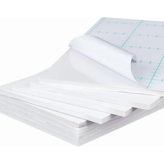 20Pcs White Self Adhesive Foam Boards 9.8x5 Inch Foam Core Baking Boards Craft Foam Sheet 5mm Thick Rectangle Foam Blank Boards for DIY