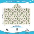 thumbnail image 2 of Beige Buffalo Skull Cactus Succulent Pattern Hooded Bath Towel，60"x35" for Ages 3 To 12 Kids, Quick Dry Lightweight Soft Microfiber Hood Beach Towel Cover Up for Kids, 2 of 7