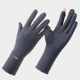 thumbnail image 2 of Lispipm Unisex Ice Silk Cool Touching Screen Gloves UV Sun Protected Breathable Full Finger Glove Fishing Travel Summer Accessory Gray, 2 of 4