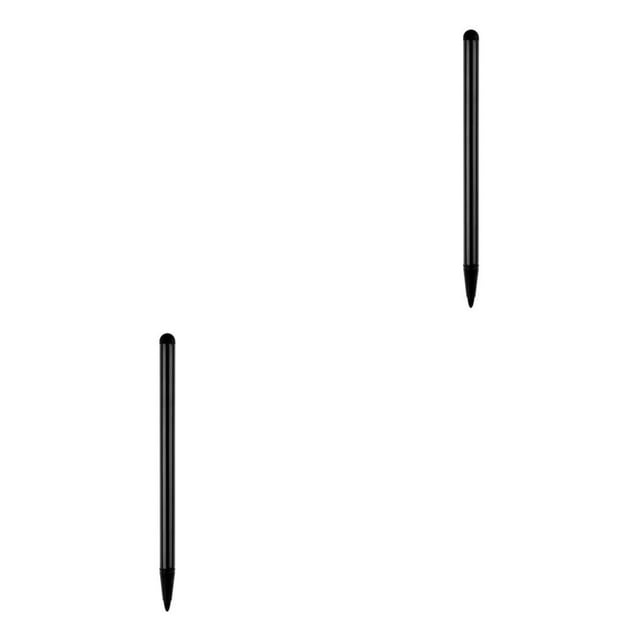 Bolígrafo capacitivo práctico profesional a prueba de arañazos Lápiz de punta dura resistente bolígrafo de goma Stylus Negro 2piezas Injueey