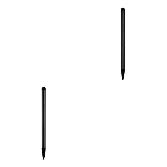 Sidaley Bolígrafo capacitivo profesional a prueba de arañazos, lápiz de punta dura resistente, bolígrafo Stylus de goma, bolígrafos para pantalla Negro 2piezas
