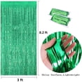 thumbnail image 2 of Chainplus Green Foil Fringe Curtain, 2 Packs 3FT x 8FT Metallic Tinsel Door Curtains Photo Booth Backdrop for Wedding Birthday Baby Shower Christmas Graduation Celebration Hawaiian Party Decorations, 2 of 2