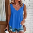 thumbnail image 3 of DISKEBUISS Women's Hollow Out Blouse - Scalloped V-Neck Short Sleeve Top for Dressy Casual & Everyday Basics, 3 of 8