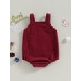 thumbnail image 4 of Wassery Baby Boys Girls Corduroy Bodysuits Infant Christmas Clothes Elk Embroidery Sleeveless Straps Romper Newborn Fall Jumpsuits Playsuit 0-18M, 4 of 8