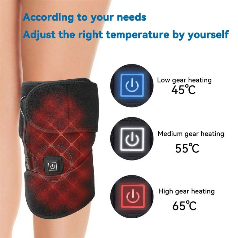 Heated Knee Brace Wrap Support,Knee Heating Pad with 3 Adjustable  Temperature US