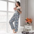 thumbnail image 4 of Uemuo Tropical Sloth Pattern Women's Wide Leg Palazzo Lounge Pants with Pockets Light Weight Loose Comfy Casual Pajama Pants-Large, 4 of 9