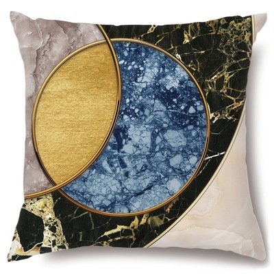 Peach Skin Geometric Abstract Landscape Pillowcase, Very Suitable For Sofa, Bedroom, Chair, Courtyard Decoration-week