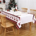 thumbnail image 1 of Haperlare Rectangle Tablecloth Buffalo Plaid Xmas Deers Waterproof Table Cover for Home Parties Holiday Dinner Party Decoration, Beige, 60"x102", 1 of 7