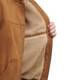 thumbnail image 2 of G.H. Bass & Co. Men's Sherpa Lined Canvas Bomber Full Zip Jacket (Brown,XXL), 2 of 5