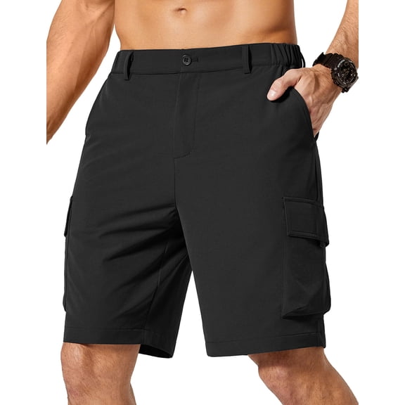 COOFANDY Men' Golf Shorts with 5 Pockets Casual Shorts 9 Inch Inseam Hiking Cargo Shorts Fishing Stretch
