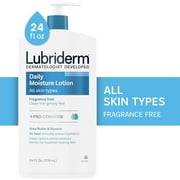 Lubriderm Daily Moisture Body Lotion, Fragrance-Free, with Vitamin B5 for Dry Skin Relief, 24 oz, 2 Pack