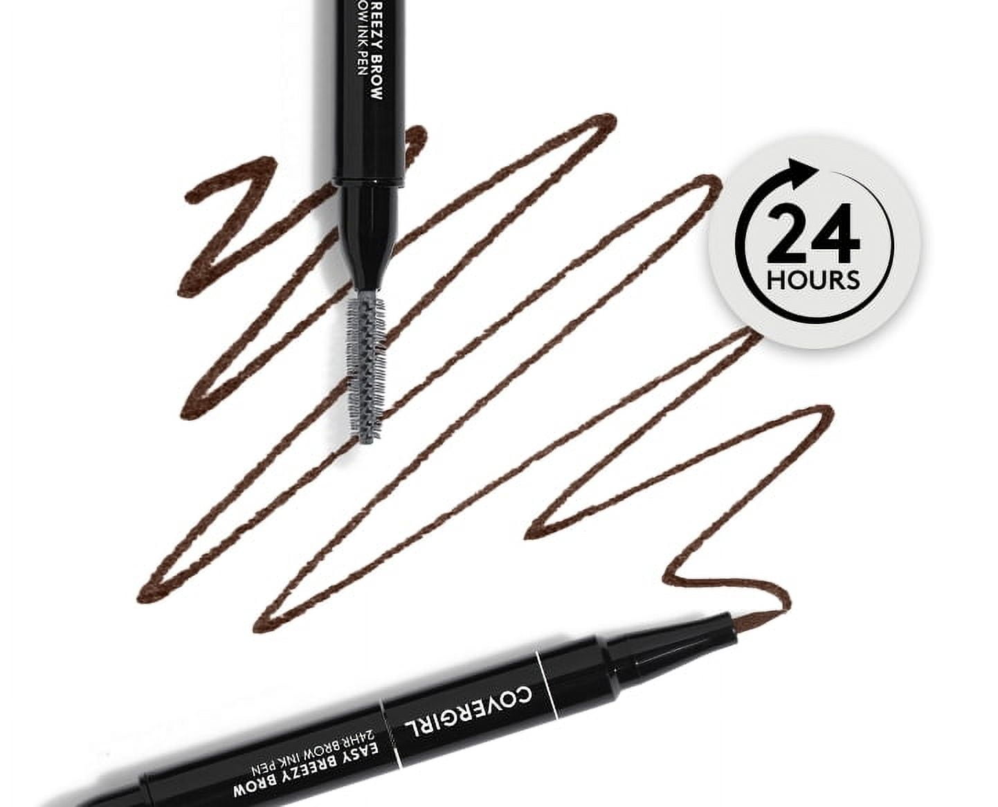 (2 pack) COVERGIRL Easy Breezy Brow All-Day Brow Ink Pen, 200 Honey Brown, 0.02 fl oz, Eyebrows, Eyebrow Pencil, Brow Pencil, Matte, Eyebrow Enhancer, Super-Fine Tip, Smudge Proof, Longlasting