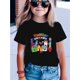 thumbnail image 1 of Bright Girls' Summer Knit T-Shirt - Colorful Number Blocks Cartoon Print, Soft Cotton, Round Neck, Short Sleeve, Casual & Comfy for Youngsters, Girls Tshirts, 1 of 7