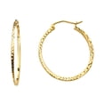 thumbnail image 1 of FB Jewels 14K Yellow Gold 1.5mm Square Tube Diamond-Cut Round Hoop Womens Earrings 25MM X 25MM, 1 of 1