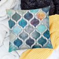 thumbnail image 2 of Throw Pillow Covers Cozy Colorful Geometric Trellis Chain Accents Manual Hand Painted Decorative Cushion Cases for Couch Bed Sofa Farmhouse Main Grey Teal, 2 of 5