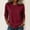06-Deep Red, variant on Women's Crew Neck 3/4 Sleeve T-Shirt, Loose Fit Casual Comfy Top, Soft Breathable Basic Tee for Daily Office Lounge Wear 15-Purple XXL