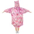 thumbnail image 2 of Wearable Blanket with Sleeves and Pocket Oversized Hooded Sweatshirt 3-14 YR Lots Of Hearts M, 2 of 7