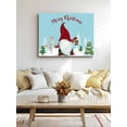 thumbnail image 5 of Red Christmas Dwarfs Canvas Print Wall Art Merry Christmas Trees Snowing Light Blue Pictures Painting Morden Artwork for Living Room Bedroom, Ready to Hang - 12"x16", 5 of 6